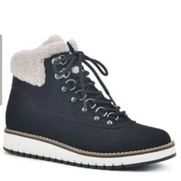 White Mountain Cozy Faux Shearling Booties - Picture 1 of 9
